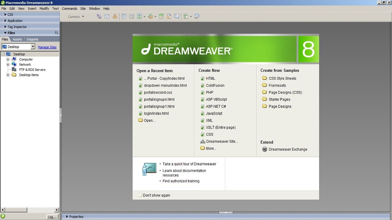 Dreamweaver 8 snippets