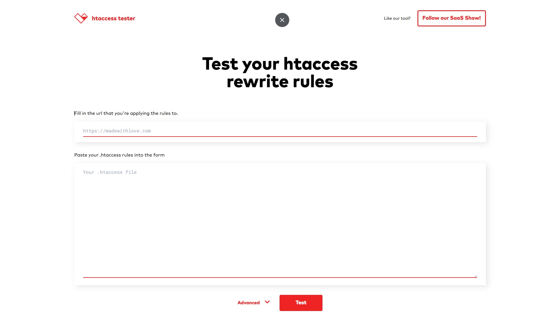 Made with love .htaccess tester